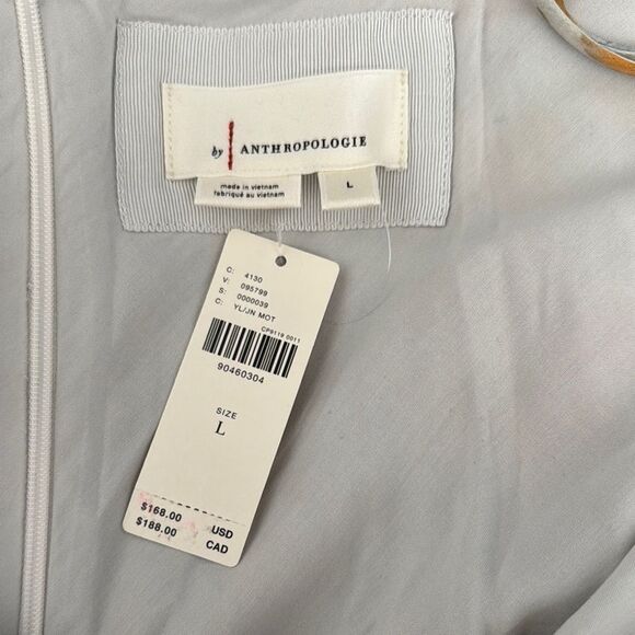 Anthropologie Orange and Cream Ruffled Floral Print Dress - Picture 7 of 8